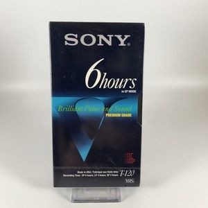 Sony Premium Grade T-120VE 6 HRS VHS Blank Video Tape New Sealed